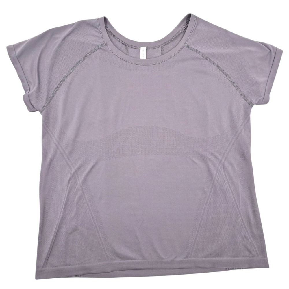 Athleta Momentum Tee Purple Mauve Seamless Short Sleeve Workout Shirt Women 2X